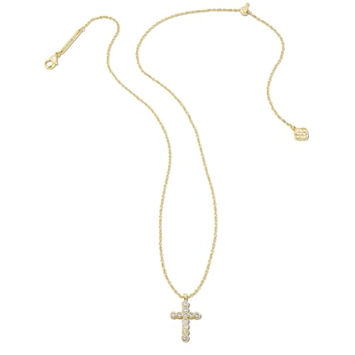 Kendra Scott Cross Crystal Pendant Necklace, Fashion Jewelry for Women - color: GOLD - WHITE CRYSTAL