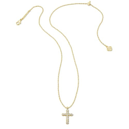 Kendra Scott Cross Crystal Pendant Necklace, Fashion Jewelry for Women - color: GOLD - WHITE CRYSTAL