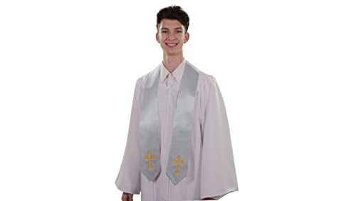 CLERKMANS Choir Stole with Crosses - color: Silver