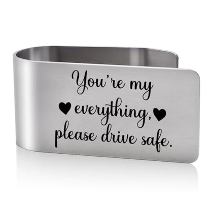 You're My Everything Please Drive Safe Visor Clip for Cars for Dad - color: Silver 6