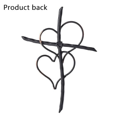 Wall Cross Heart Metal Crosses Religious Wall Art for Wall Hanging