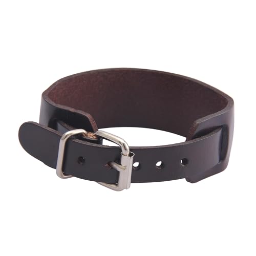 GelConnie Leather Cuff Bracelet Punk Braided Bracelets Rock Leather Wristbands Faux Mens Leather Bracelet Gothic Viking Bangle Adjustable Wrap Bracelet for Women,Men - color: Brown Leather Cuffs