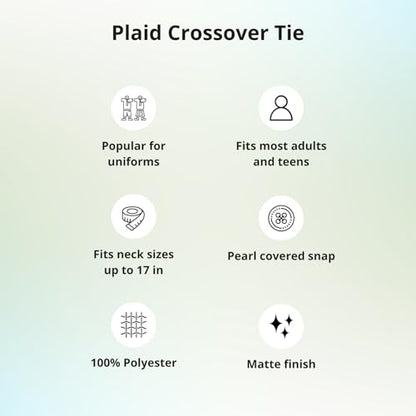 tiemart Crossover Tie - color: Burgundy and Gray Plaid