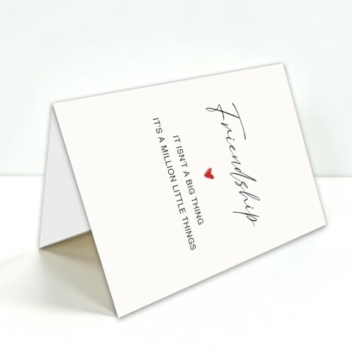 Friendship Card, Best Friend Card for Women, Thinking of You Card for Friend, Friendship Gift for Bestie, with Red Envelope and Gold Seal Sticker, Blank Inside, 5 x 7 Inches - color: BT-463