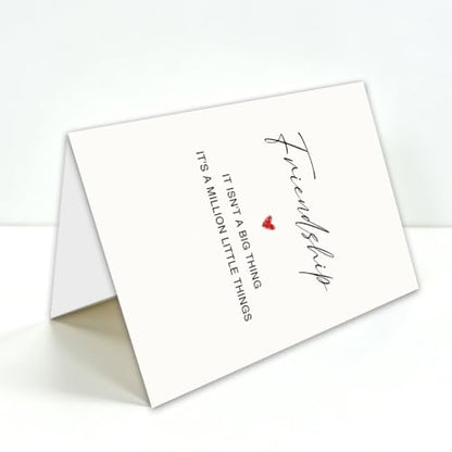 Friendship Card, Best Friend Card for Women, Thinking of You Card for Friend, Friendship Gift for Bestie, with Red Envelope and Gold Seal Sticker, Blank Inside, 5 x 7 Inches - color: BT-463