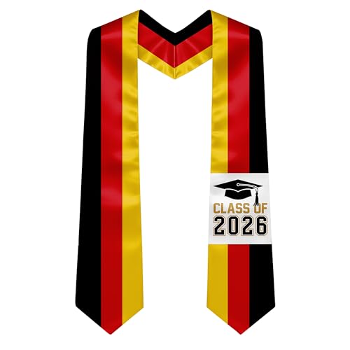 National Flag Graduation Stole Sash - 72" Long Unisex Honors Stole for Students - color: Germany