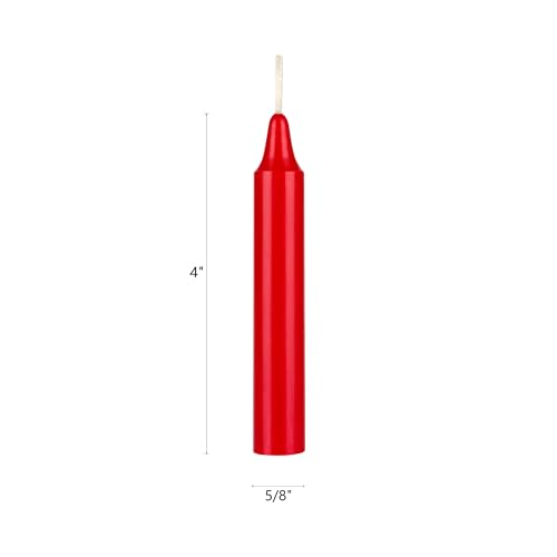 10 pcs Unscented 4 Inch Red Taper Candles, Multi Purpose, Household General Usage, Emergency Lighting, Church, Prayer Vigils, Religious Ceremonies