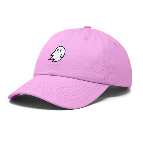 DALIX Ghost Embroidered Mens Womens Cotton Dad Hat Baseball Cap Adjustable - color: Light Pink