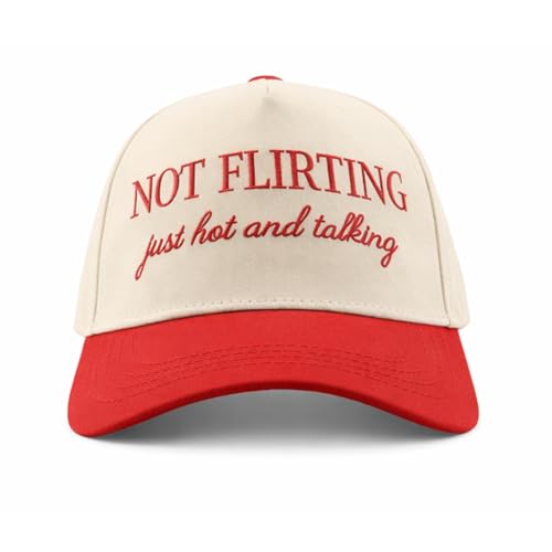 Two-Toned Embroidered Lettering Dad Hat Original Classic Vintage Low Profile Baseball Cap Adjustable Plain Snapback - color: Cream/Red