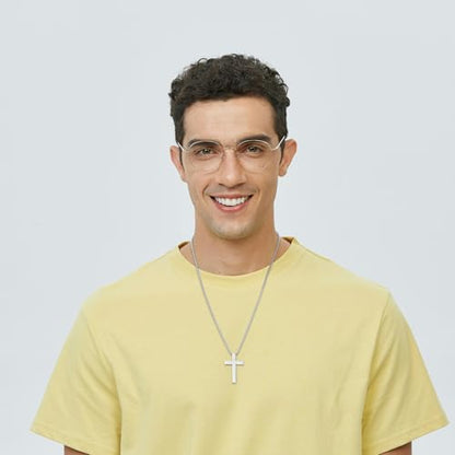 Gnamy Basketball Cross Necklace Gifts for Boys Men, Cross with Bible Verse Stainless Steel Pendant Chain Easter Christian Religious Jewelry Gifts for Him Kids Teenage Teens - color: Silver, style: I AM A CHILD OF GOD