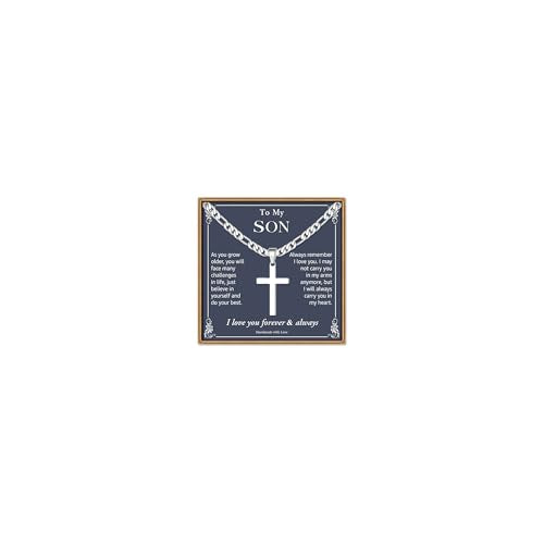 IEFLIFE Gifts for Son Men - Gifts for Son Grandson Boy Cross Necklaces - color: Son