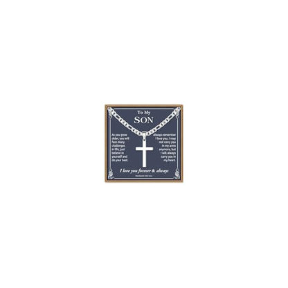 IEFLIFE Gifts for Son Men - Gifts for Son Grandson Boy Cross Necklaces - color: Son