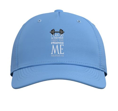 Can Do All Thing Through Christ Bible Verse Church Camp VBS Adjustable Baseball Hat - color: Light Blue