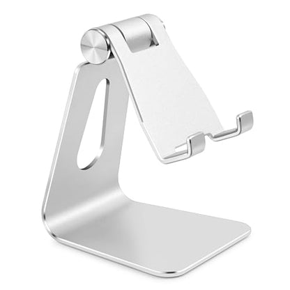 Adjustable Aluminum Alloy Cell Phone Stand,Desktop Phone Dock Holder,Silver - color: Silver