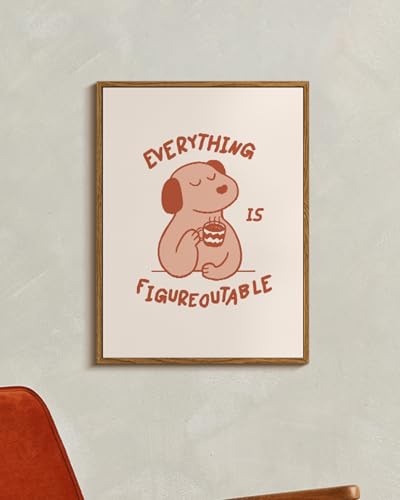 WHASAYART Everything is Figureoutable Funny Dog Quote Framed Wall Art 12x16 - color: Figureoutable