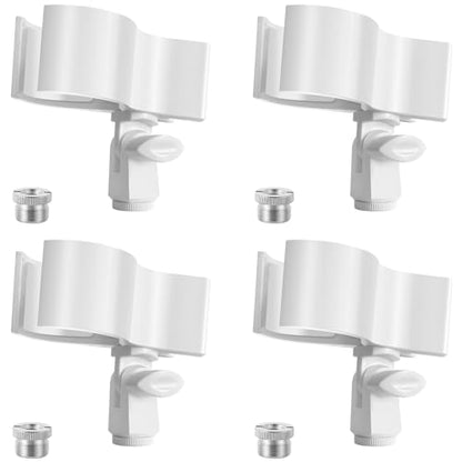 BILIONE Large Microphone Clip for Mics with Outer Diameter 1.26" to 2.3" - color: White, size: 4 Pack