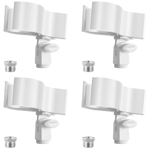 BILIONE Large Microphone Clip for Mics with Outer Diameter 1.26" to 2.3" - color: White, size: 4 Pack