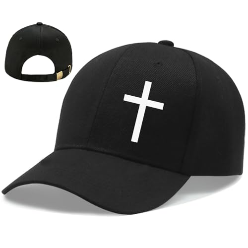 Baseball Cap for Men Cotton Baseball Hat Black Snapback Hats for Men - color: Cross