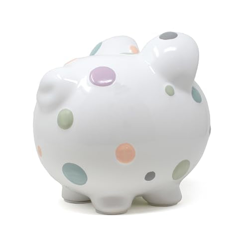 Child to Cherish Ceramic Piggy Bank for Girls, Pastel Multi Dot - color: Pastel Multi Dot