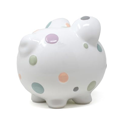 Child to Cherish Ceramic Piggy Bank for Girls, Pastel Multi Dot - color: Pastel Multi Dot