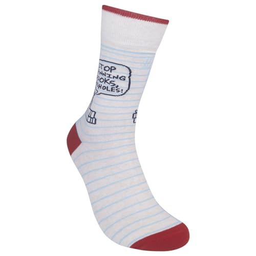 FUNATIC Socks with Funny and Profane Sayings, Sarcastic Gift for Men Women - color: Stop Banning Books