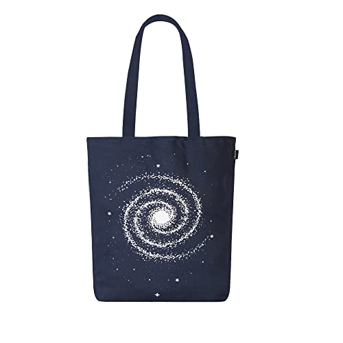 Ecoright Tote Bag for Women with Zipper, Small Tote Bag, Canvas Bag, Reusable Cotton Bag for Beach, Grocery, School & Work - color: The Milky-way