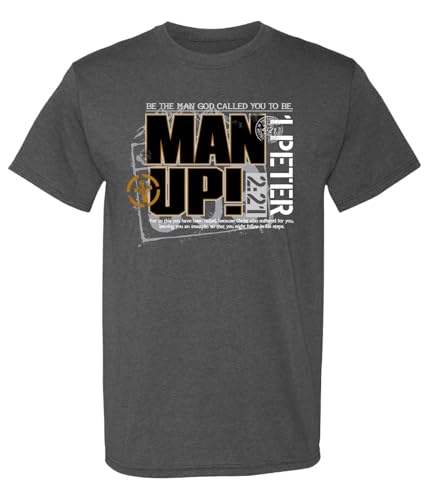 Twice Born Christian Faith Graphic T-Shirt, (Man Up), Religious, Jesus, Bible Believing Apparel, for Men & Women - size: X-Large