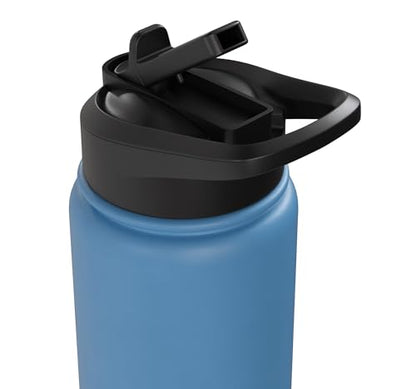 Blessed White Fancy Script Christian Religious God Jesus Stainless Steel Insulated Water Bottle - color: Light Blue