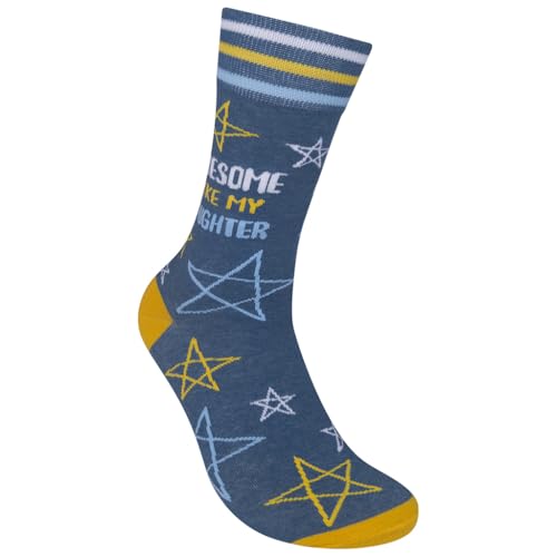 FUNATIC Crazy Socks with Funny Sayings - Novelty Gift for Men, Women, Adult - color: Awesome Like My Daughter