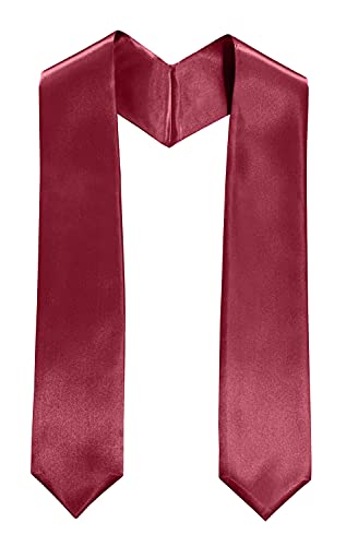 MyGradDay Plain Graduation Stole Colorful Stole for Adult Length 60",Rich in Color - color: Maroon