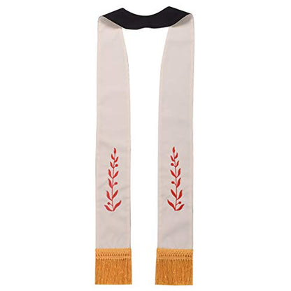 BLESSUME Church Clergy Pastor Reversible Stole - color: White and Black 1