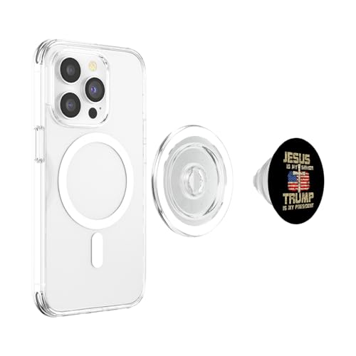 Jesus is My Savior Trump is My President for Men Women PopSockets PopGrip for MagSafe - style: Magnetic PopGrip