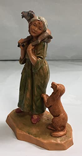 Fontanini by Roman Inc., Ethan The Shepherd, 5" Shepherd Collection, Nativity Figure and Accessories, Hand Sculpted and Painted
