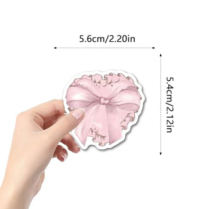 110pcs Pink Bow Sticker Pack.Cute Aesthetic Waterproof Decals for Water Bottles Notebook Laptop Scrapbook,Coquette Stickers for Girls Womens Adults Gifts - color: 110 - Pink Bows