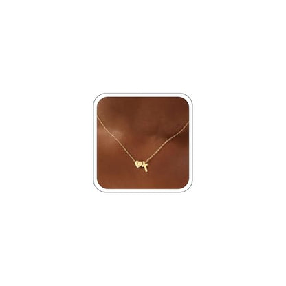 Ritach Cross Initial Necklaces for Women Girls - 14K Gold Plated Initial Heart Necklace Dainty Gold Cross Pendant Necklace Birthday First Communion Baptism Christian Gifts for Women Kids Teen Girls - color: L