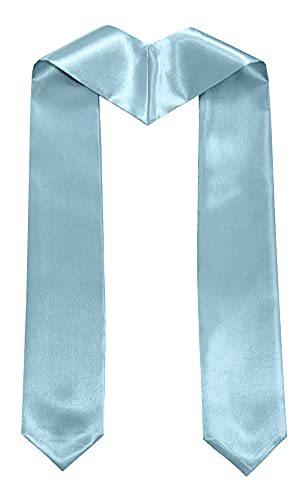 Plain Graduation Stole Sash 60 Inch Unisex Adults Solid - color: Sky Blue Stole