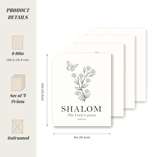 LARTSFRO Bible Wildflower Verses Wall Decor, Christian Wall Art Gifts, Flower Scripture Art Wall Decor, Floral Bible Verse Posters， Posters for Room Aesthetic, 10x8 Inch Set of 4 Unframed - color: flower scripture