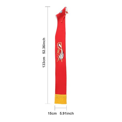 BLESSUME Priest Reversible Stole Embroidered Clergy Stole with Tassels Church Minister Pastor Wedding Shawls - color: White and Red