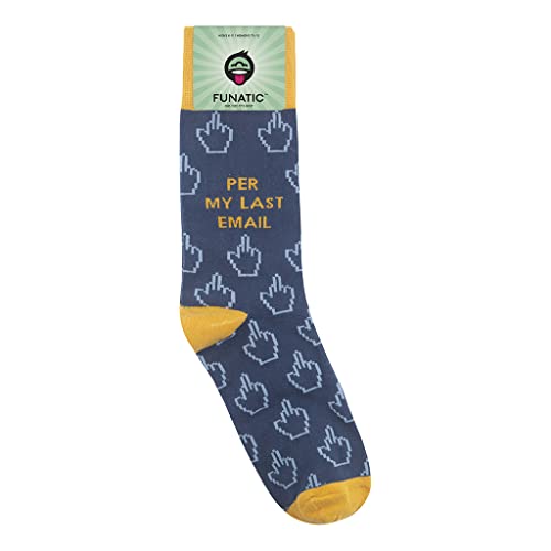 FUNATIC Socks with Funny and Profane Sayings, Sarcastic Gift for Men Women - color: Per My Last Email