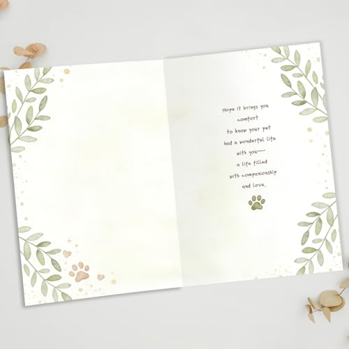 Pet Sympathy Card, Pet Loss Card for Dog Cat - color: BK-051