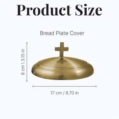 Premium Communion Bread Plate Cover for Churches, Holy Serving Tray Cover for Church, Stainless Steel Communion Plates Lid for Church, Communions Ware Church Supplies: Matte Brass Finish - color: Matte Brass