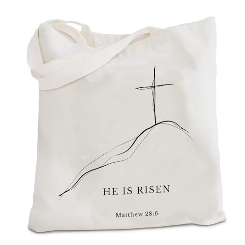 Tote Bag for Women,Shoulder Bag for Work Beach Travel and Shopping Grocery Jesus FBD - color: Minimalist He is Risen Bible