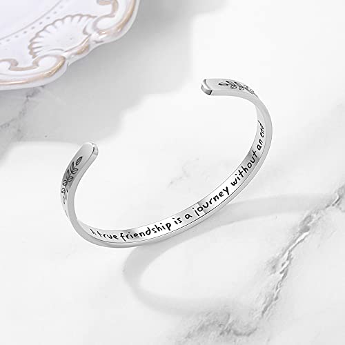 TONY & SANDY Cuff Bracelets for Women Teen Girls Best Friend Sister Mom Daughter Granddaughter Easter Birthday Mother's Day Christmas Stocking Stuffers for Teen Girls Women Jewelry - style: 0 - Friend Gifts - A true friendship is a journey without an end