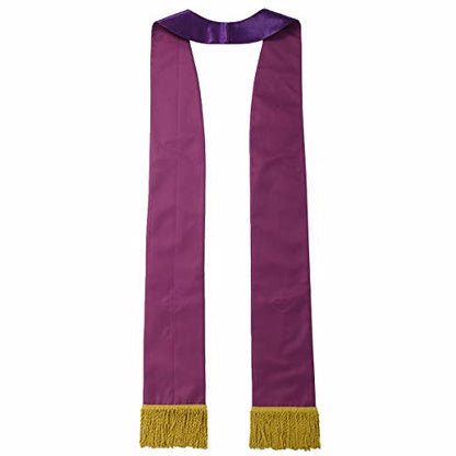 BLESSUME Church Clergy Pastor Cross Embroidered Stole - color: Purple