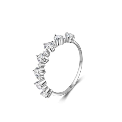 Helonley Birthstone Stack Rings for Women: 925 Sterling Silver Stacked Ring - color: Round Eternity Ring