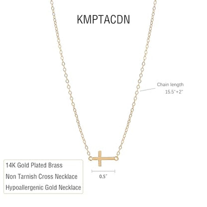Gold Cross Necklace for Women, Dainty Small Cross Pendant - color: Necklace03