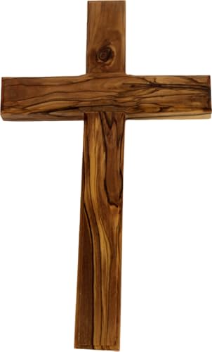 Holy Land Market Hand Carved Olive Wood Wall Cross 10 Inch - size: 10"L x 6"W