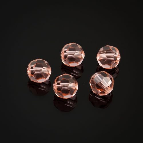 100pcs Adabele Austrian 4mm (0.16 Inch) Small Faceted Round Crystal Beads Light Padparadscha Pink Compatible with Swarovski Crystals Preciosa - color: Light Padparadscha/Pink, size: 4mm Small (100pcs)