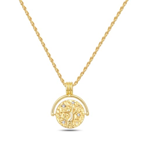 925 Sterling Silver Fashion Pendant Necklace for Women，Fashion Jewelry, 18K Gold Plated， Advanced Retro Series Link Chains ，Basic Multifunctional Accessories Suitable for Multiple Occasions and Daily Wear - color: Cat Coin