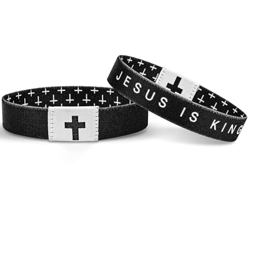 Daily Bible Verse Bracelet, Christian Bracelet for Women Men, Christian Jesus Jewelry Gifts Wristband - style: Black